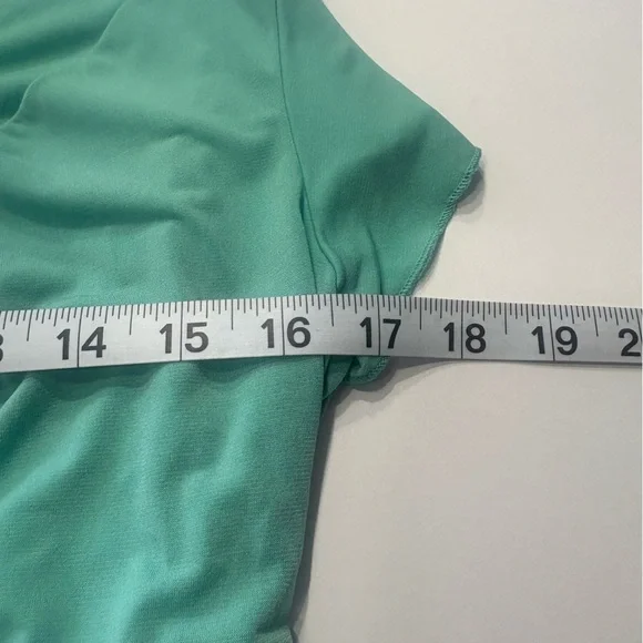 Maurices Turqouise Scoop Neck Flutter Sleeve Top Size Large - Picture 9 of 10